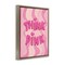 Stupell Industries Think Pink Wavy Pattern Framed Floater Canvas Wall Art Design by Nataly White